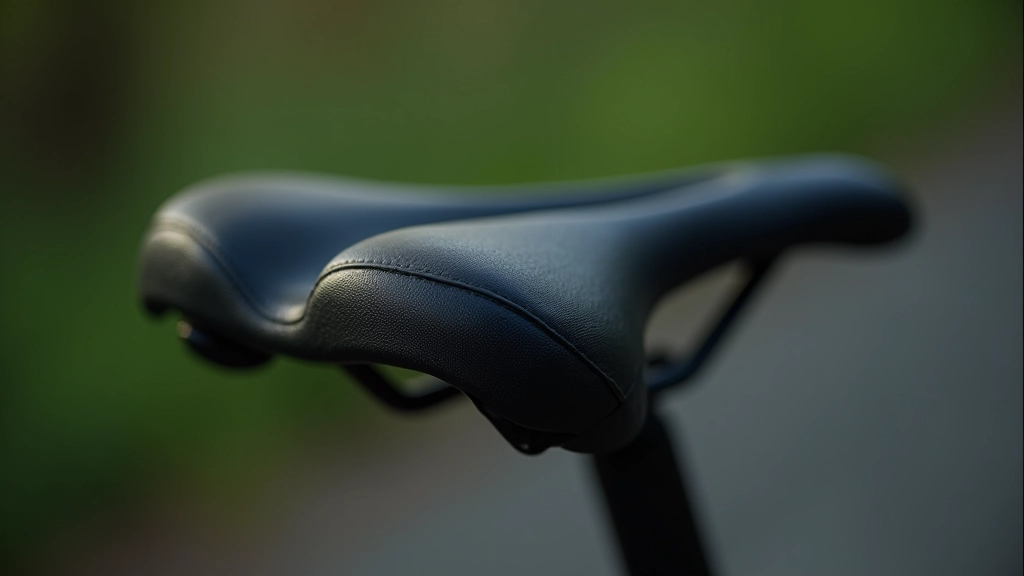 Ergonomické kolo sedlo s polstrováním, detailní fotografie, měkký focus na texturu polstru